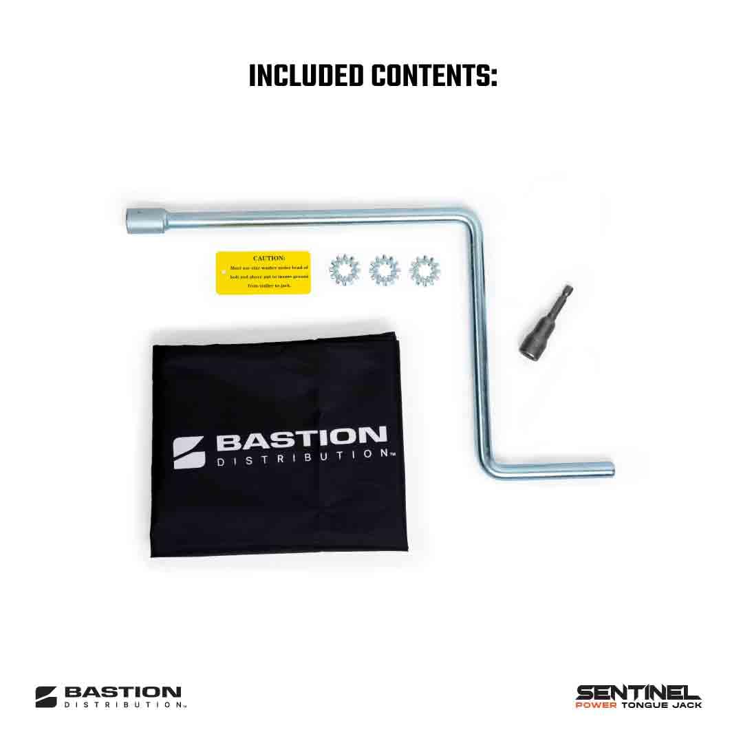 Black 3500 lb Electric Trailer Jack with Cover E653853