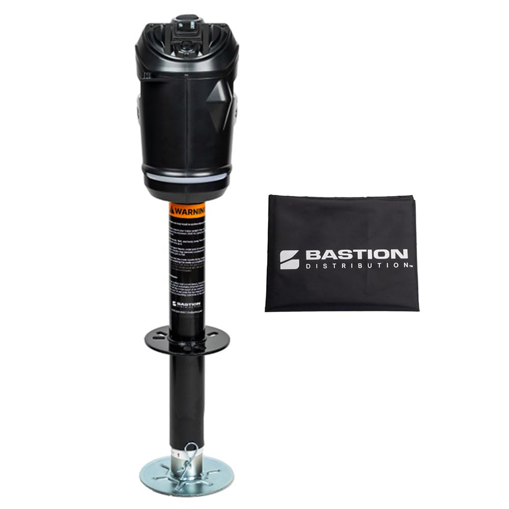 Black 3500 lb Electric Trailer Jack with Cover E653853