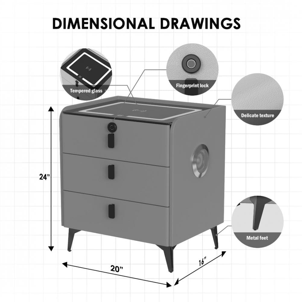 LED Nightstand with Bluetooth Speaker H5009