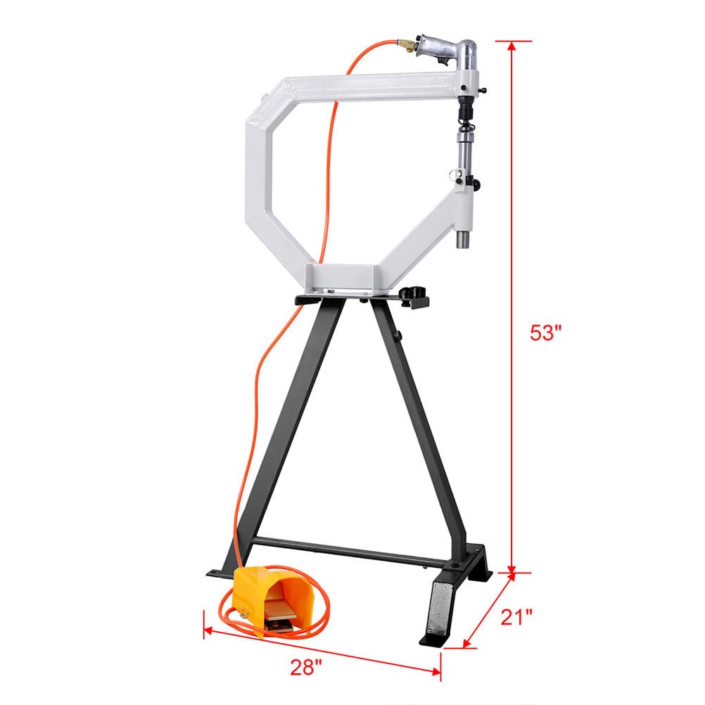 Pneumatic Planishing Hammer, 4" Throat Depth Metal Shaping Hammer with Foot Pedal & Steel Stand B737