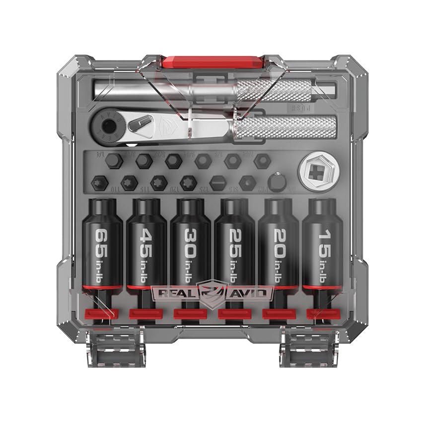 Torque Screwdriver & Ratcheting Driver Tool Set with 12 Bits & Storage Case N598731