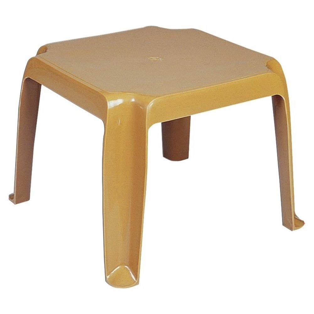Teak Brown Resin Side Table Set of 2 B587600