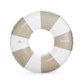 Vintage Tan Stripe Pool Tube Float with Cup Holder D61169