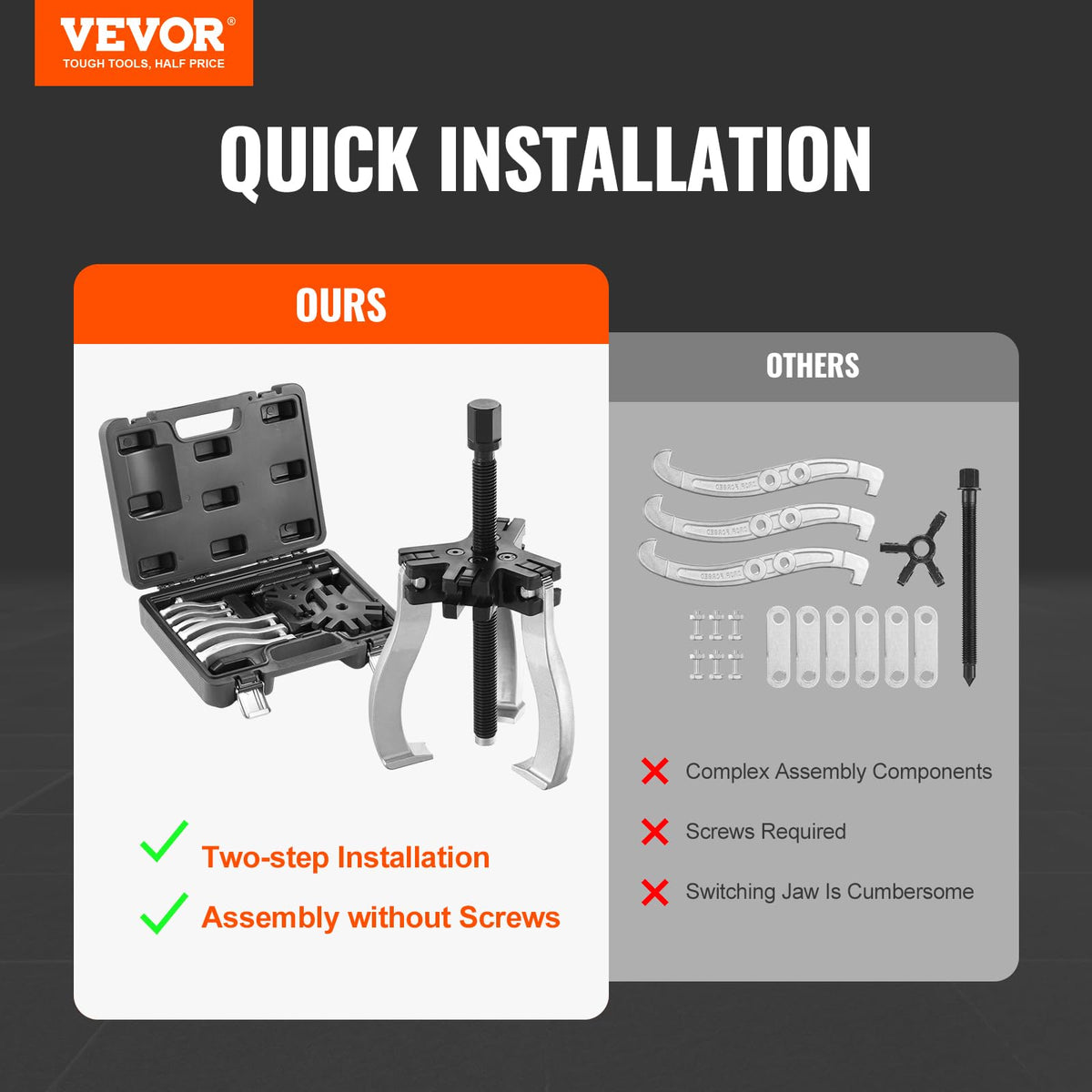 3" and 7" 3 Jaw Gear Puller Set W177