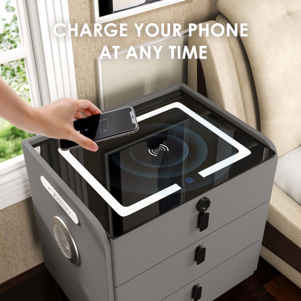 LED Nightstand with Bluetooth Speaker H5009