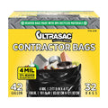 42 Gallons 4 Mil Heavy Duty Contractor Bags 32 Pack with Ties J584