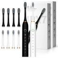 Black White 2 Pack Electric Toothbrush with 8 Brush Heads W4560