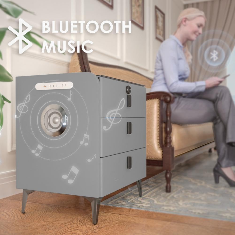 LED Nightstand with Bluetooth Speaker H5009