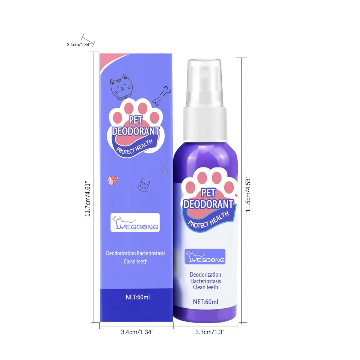 Pet Breath Freshen Spray 60ml Oral Hygiene Solution for Dogs & Cats P74133