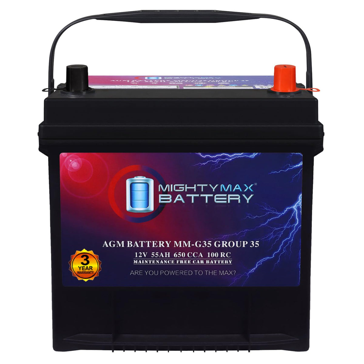 12V 55Ah AGM Replacement Battery V502