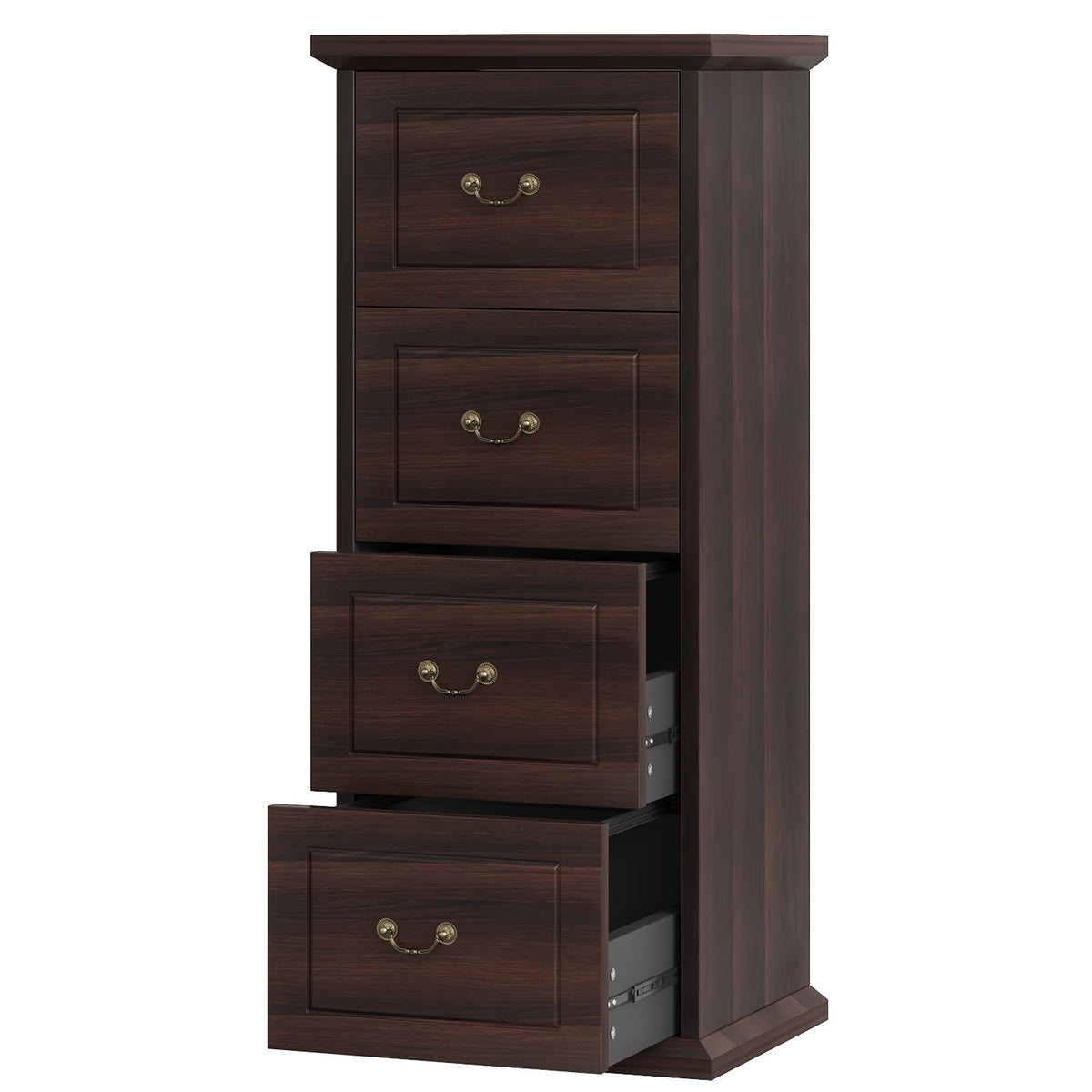 4 Drawer Walnut File Cabinet W473797