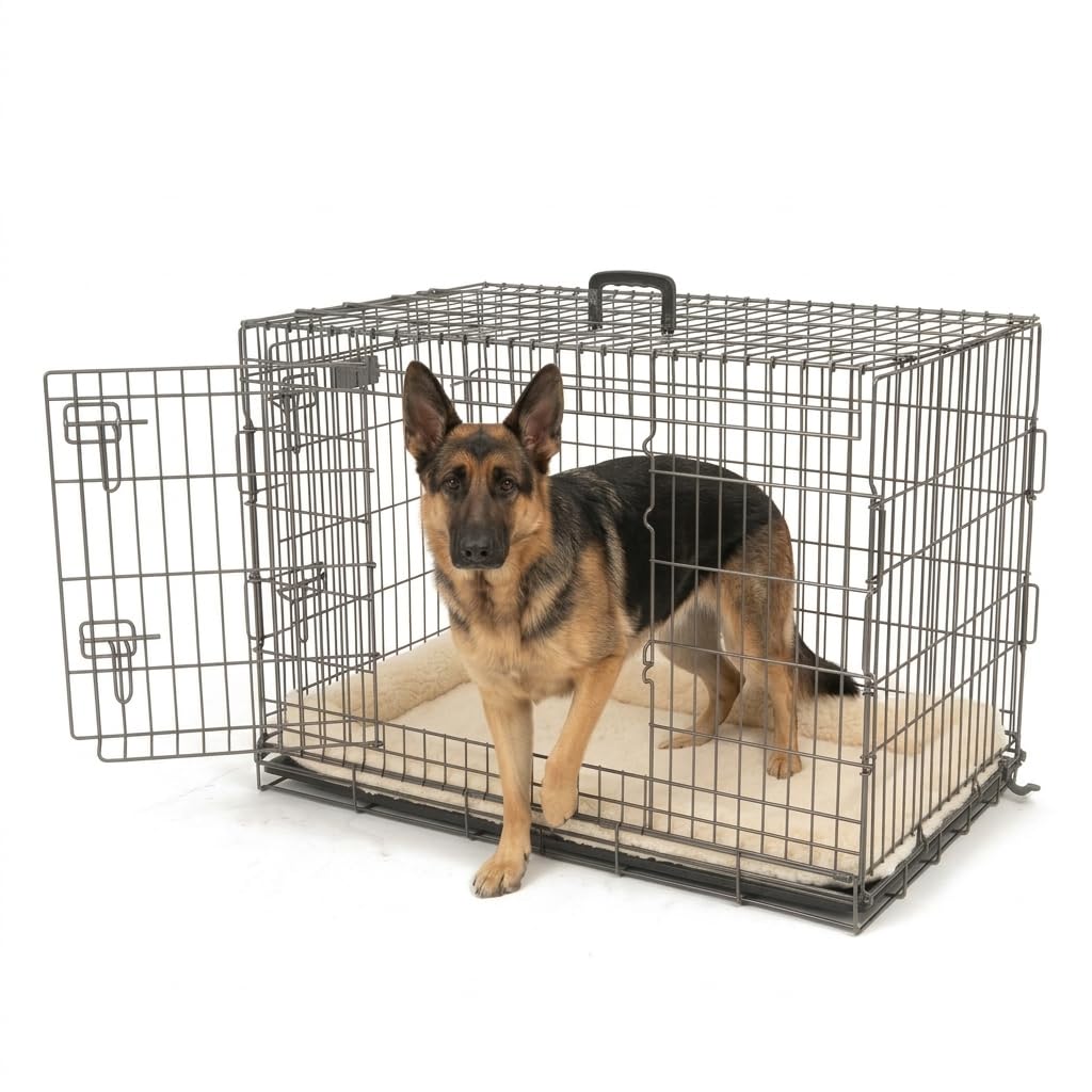 48inch 2-Door Foldable Metal Wire Dog Crate E2522