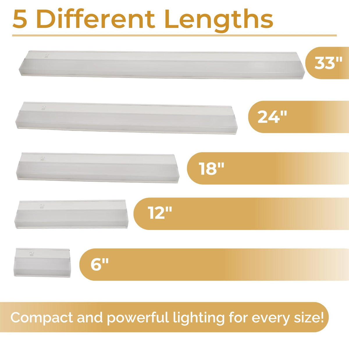 24-Inch LED Under Cabinet Light, Dimmable Color Selectable, 11W, White C31948