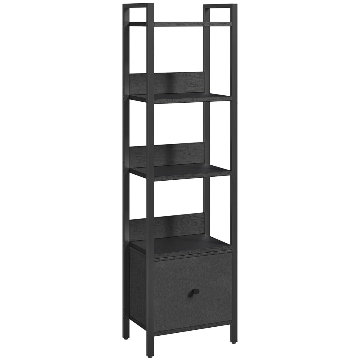 Black 5-Tier Bookshelf with Drawer M998864