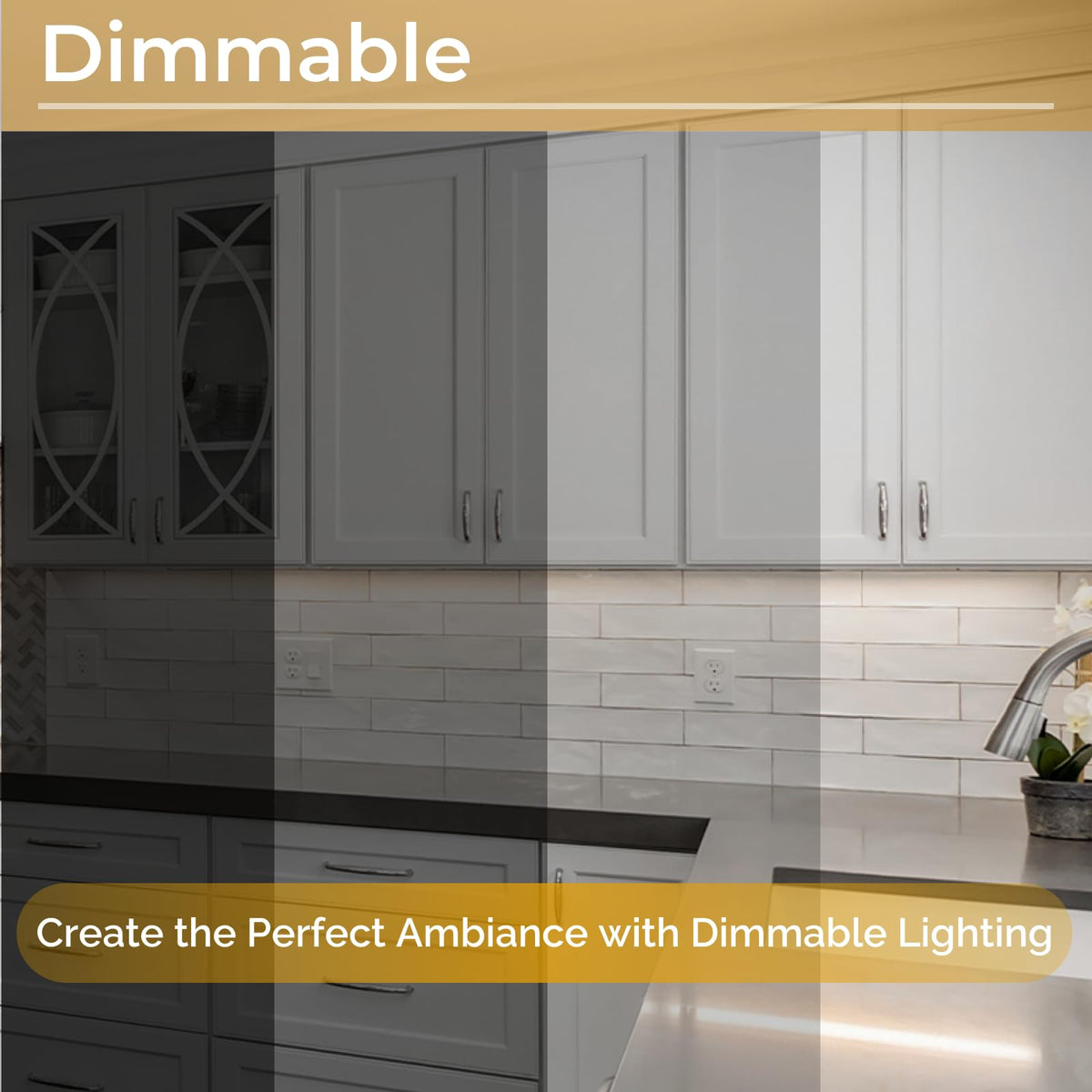 24-Inch LED Under Cabinet Light, Dimmable Color Selectable, 11W, White C31948