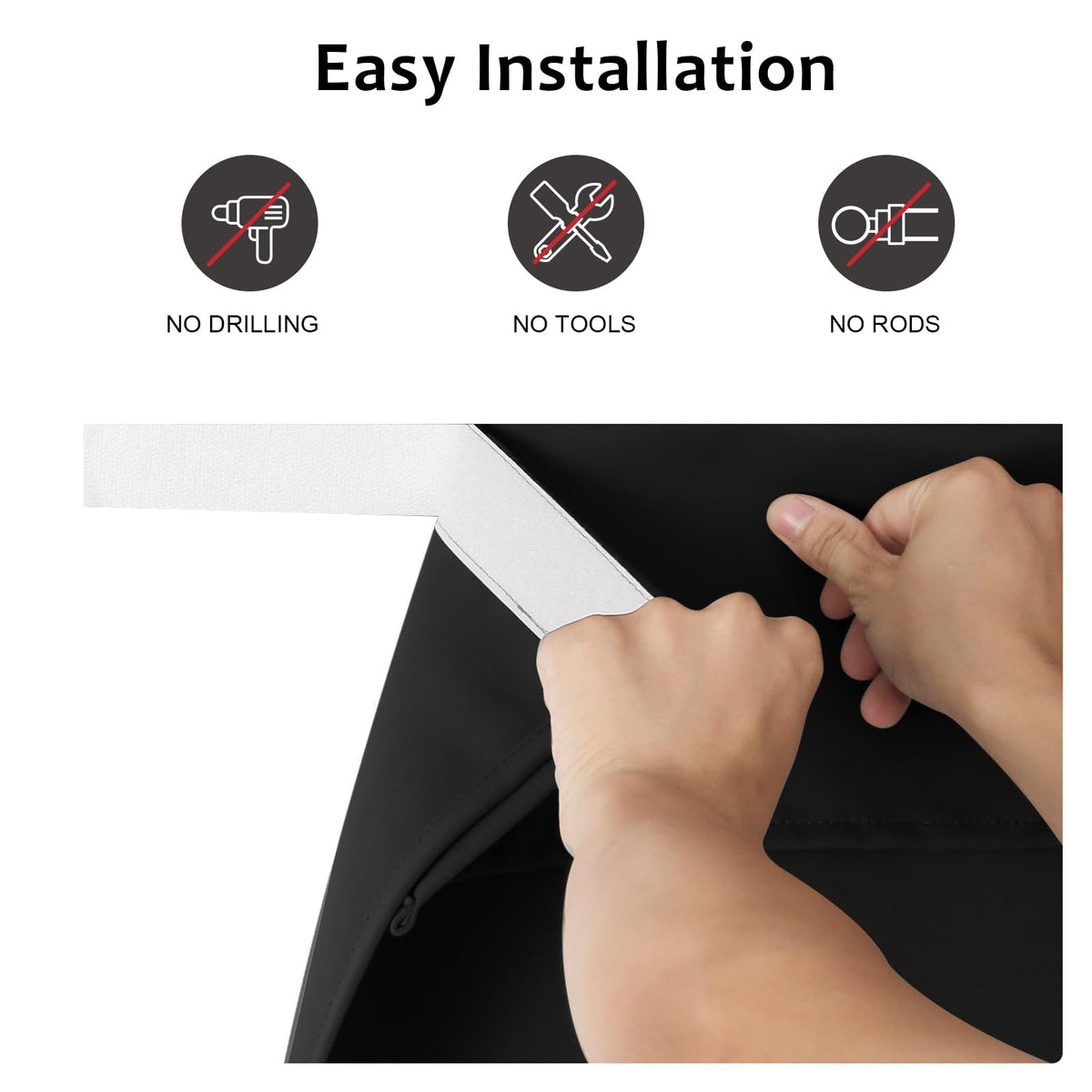 Blackout Door Curtain 8W x 36L Black 1 Panel U785599
