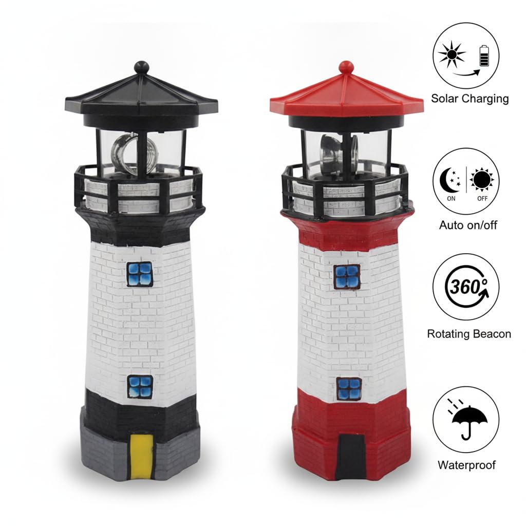 Solar Lighthouse Rotating Beacon Light O114756