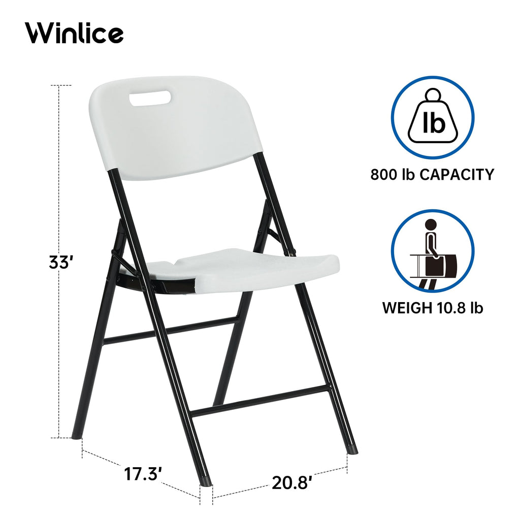 10 Pack White 800 LBS Folding Chairs F72775
