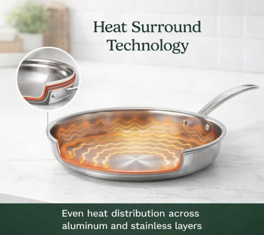 Stainless Steel 12 pc Induction Compatible Cookware Set Q134