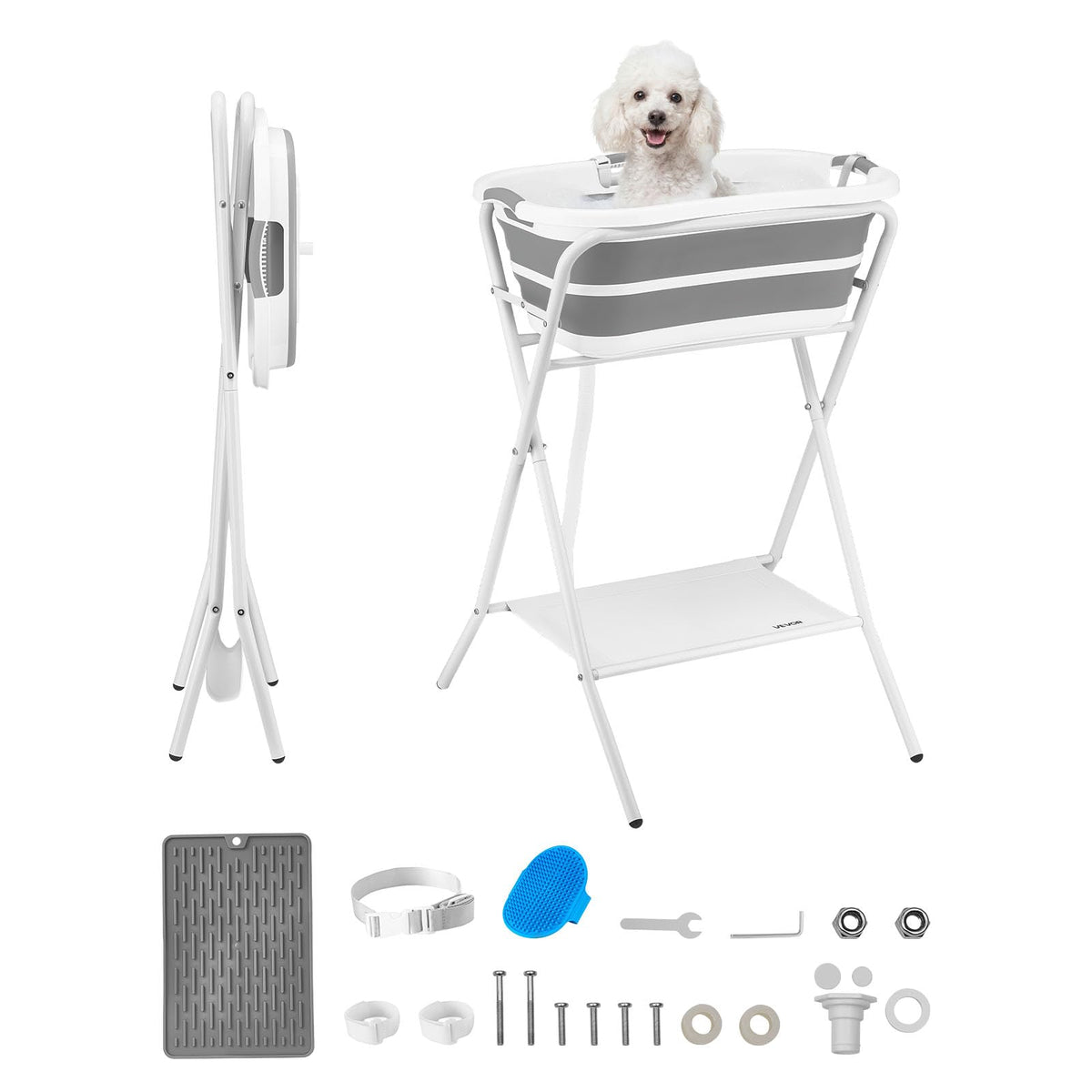 Elevated Collapsible Pet Bathtub with Drain Hose P515
