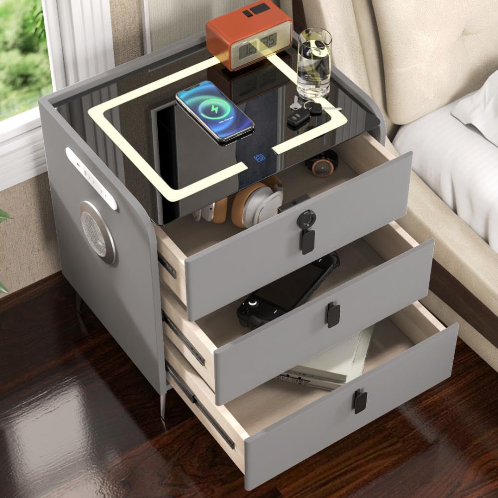 LED Nightstand with Bluetooth Speaker H5009