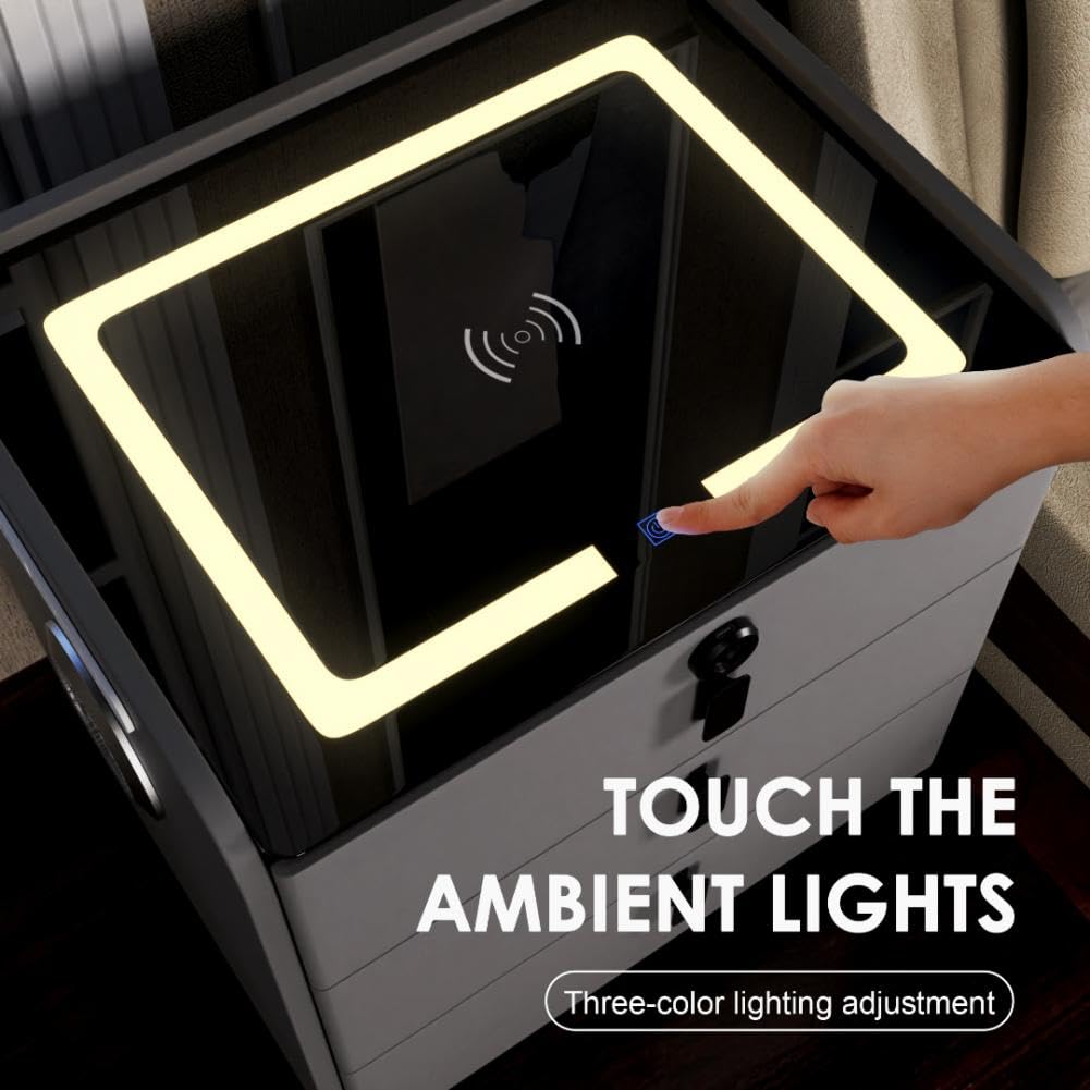 LED Nightstand with Bluetooth Speaker H5009
