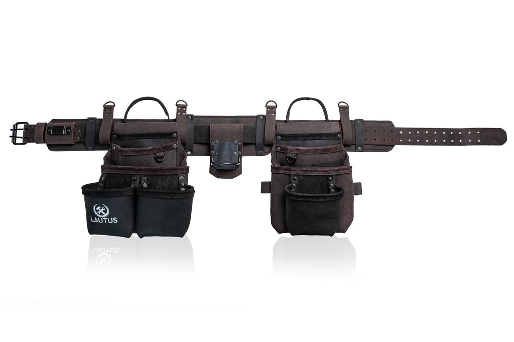 Top Grain Leather Tool Belt 18 Pockets A91781