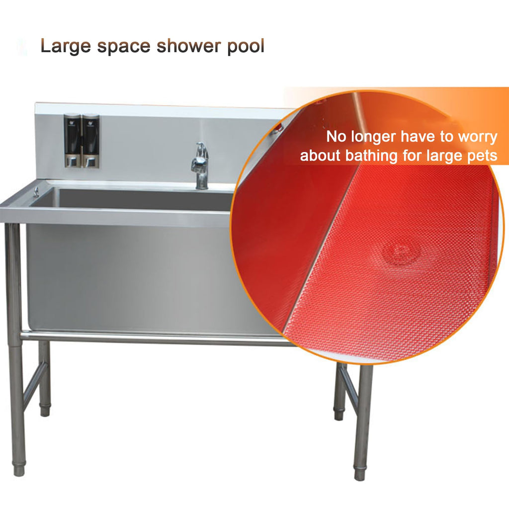 47" Stainless Steel Dog Grooming Tub with Stairs E399