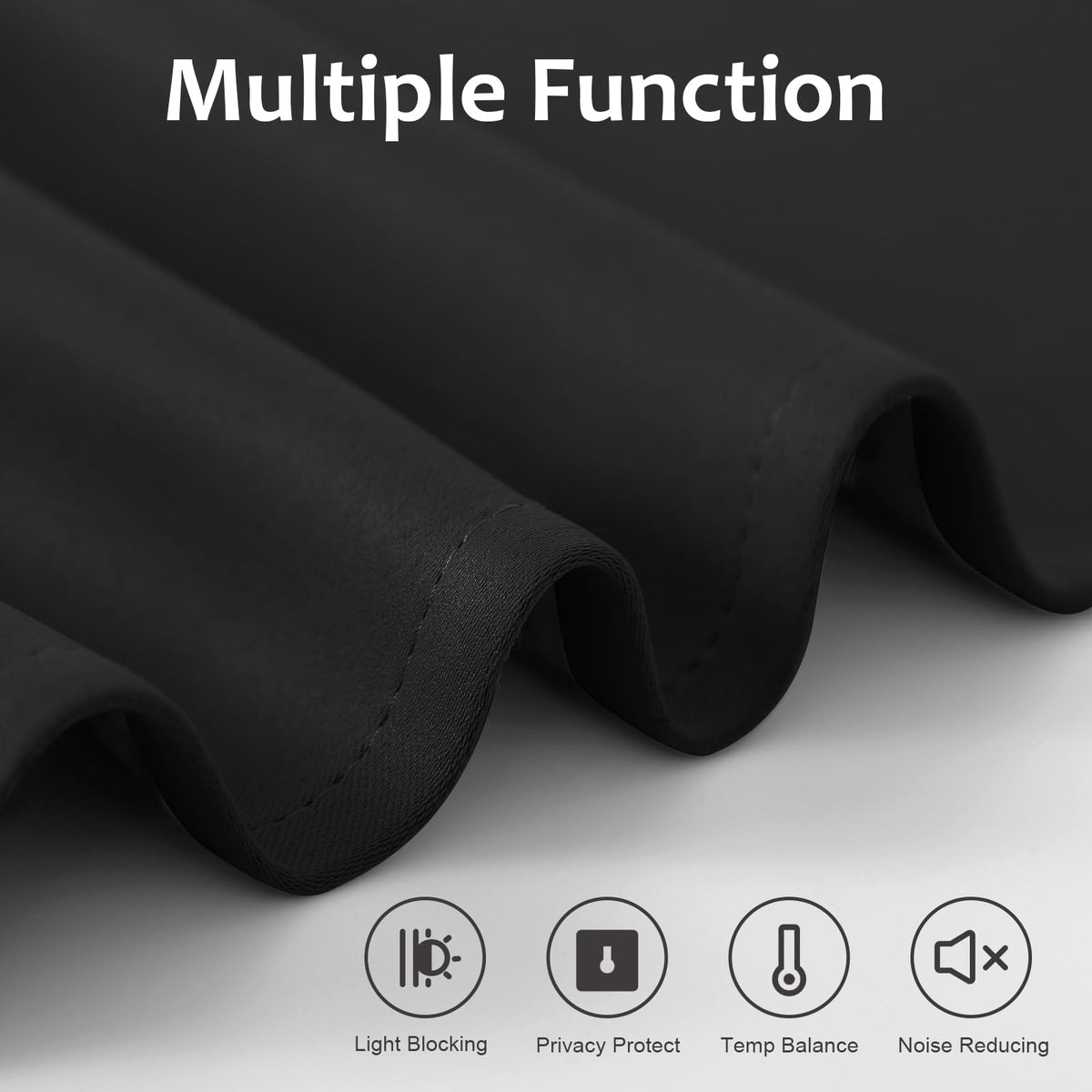 Blackout Door Curtain 8W x 36L Black 1 Panel U785599