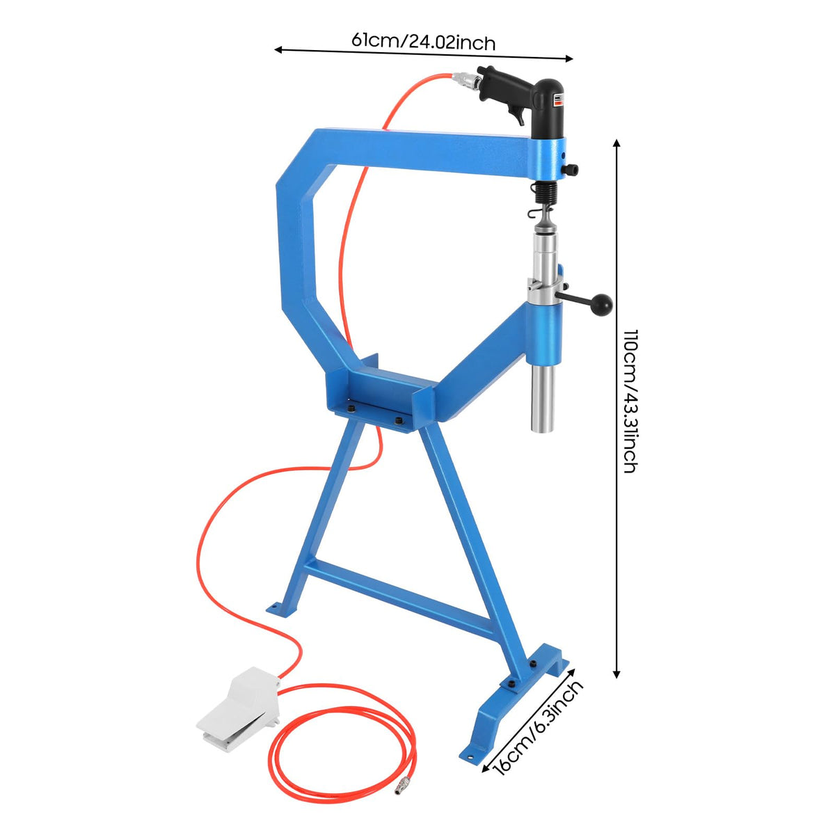 Air Powered Pneumatic Planishing Hammer with Foot Pedal and 3 Anvils P3792