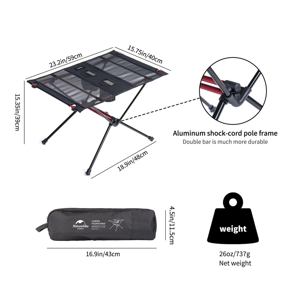 Ultralight 1.6 LBS Folding Camping Table with Carry Bag C851180