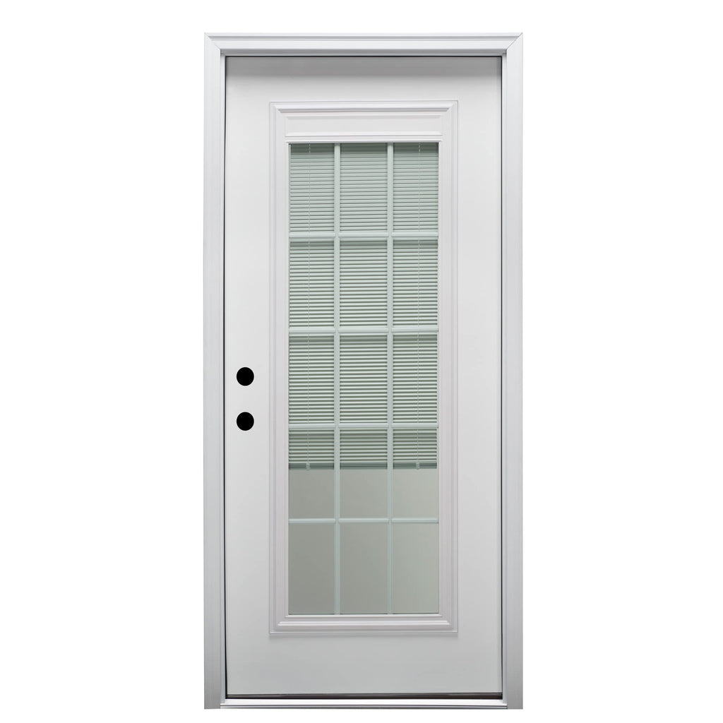 Primed Steel Right-Hand Inswing Full Lite Prehung Front Door 36" x 80" X523631