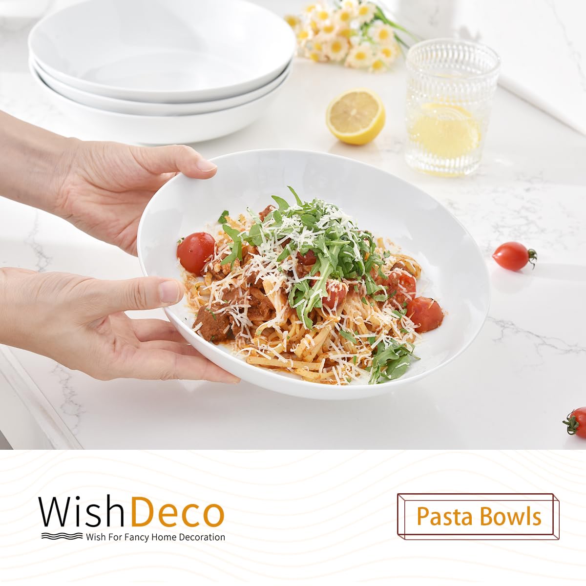 Pasta Bowls Set of 4 Porcelain 9 Inch X618814