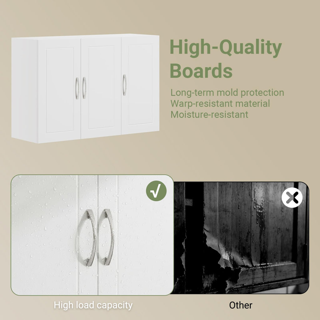 White 3-Door Bathroom Wall Cabinet Q734042