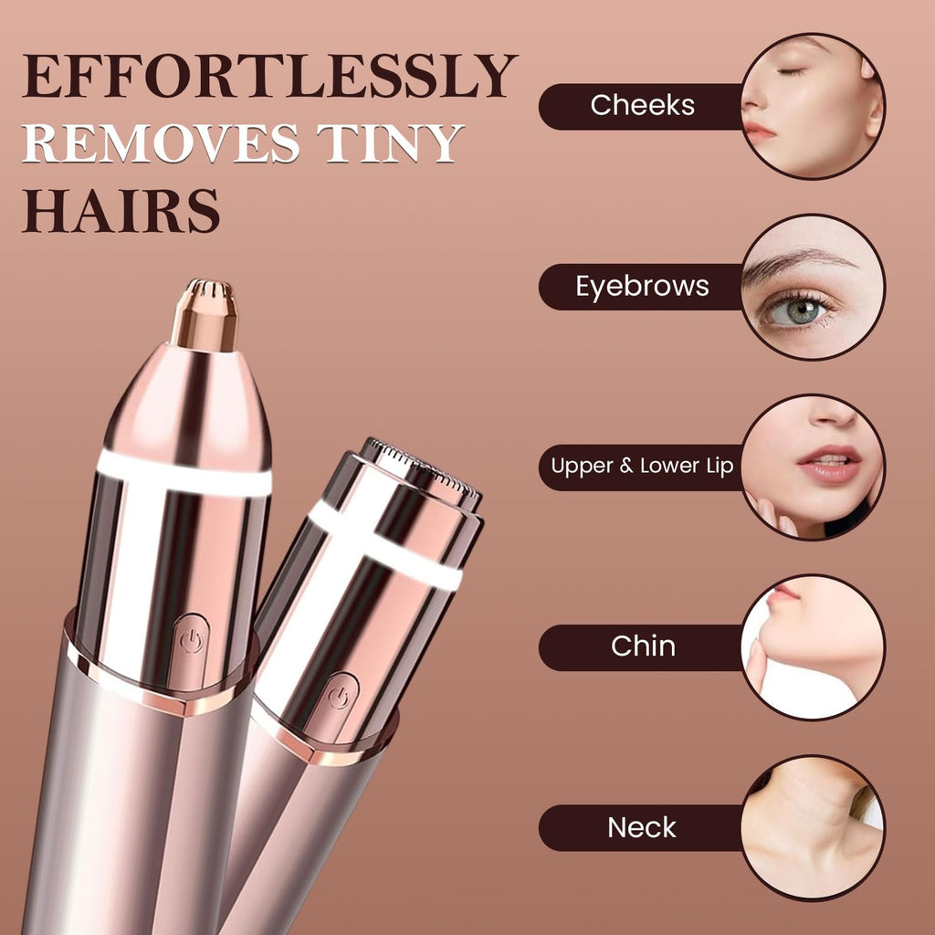 2 in1 Rechargeable Facial Hair Removal & Eyebrow Shaver with LED Light J68098