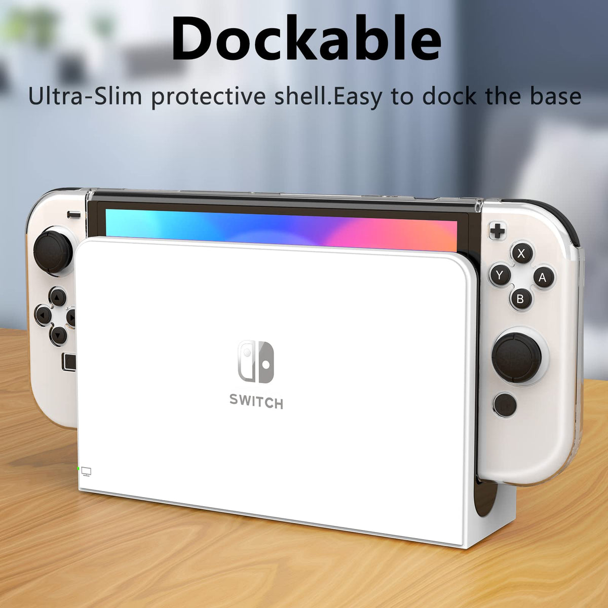 Switch OLED Dockable Hard PC Case with Thumb Stick Caps K2015