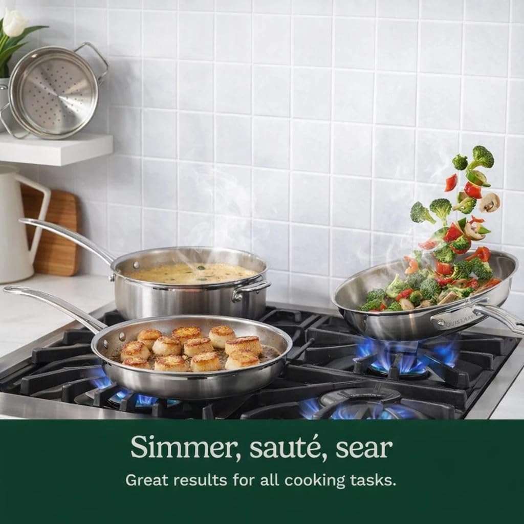 Stainless Steel 12 pc Induction Compatible Cookware Set Q134