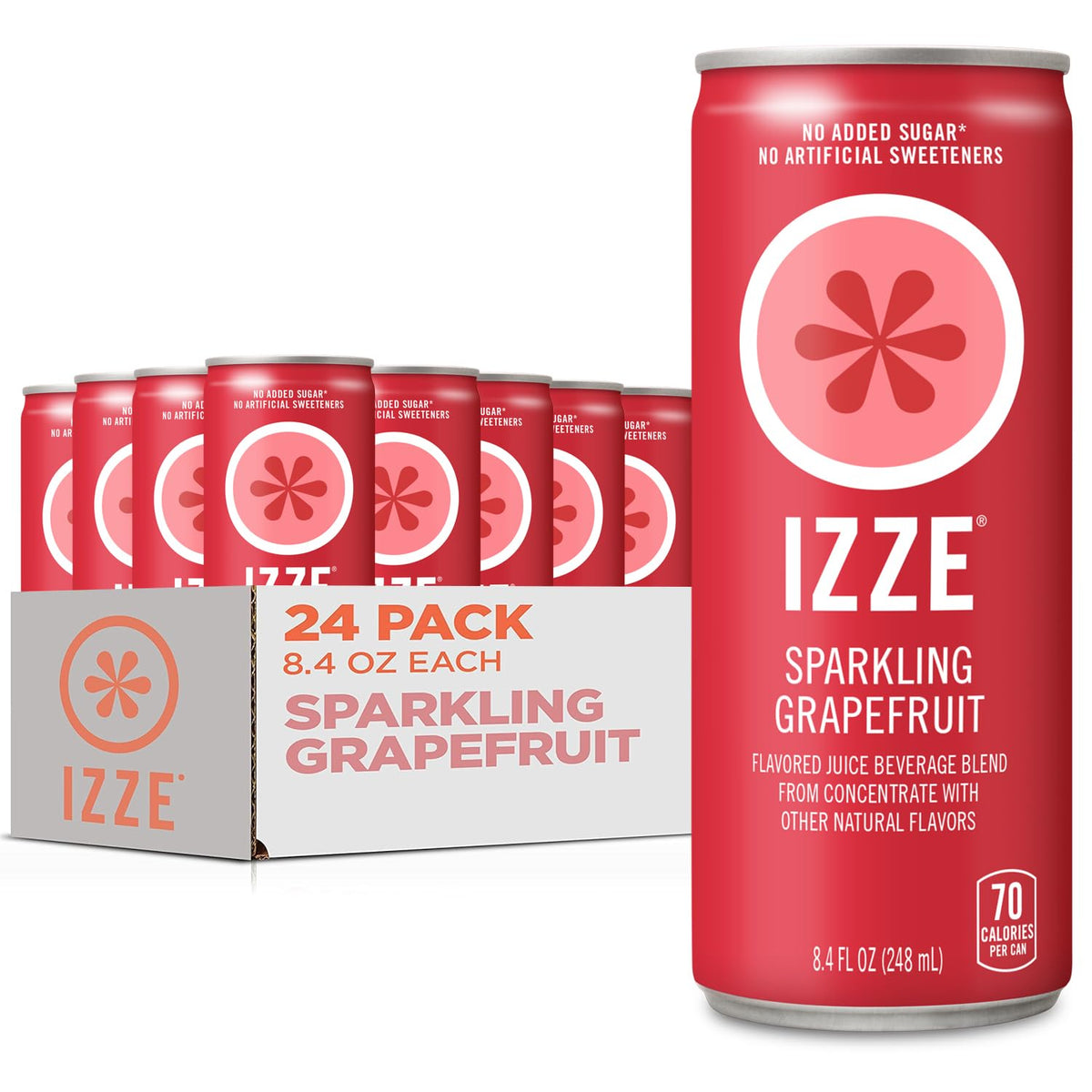 Sparkling Water Juice Beverage Blend, Grapefruit, No Sugar Added, 8.4 FL OZ, 24 Cans P43106