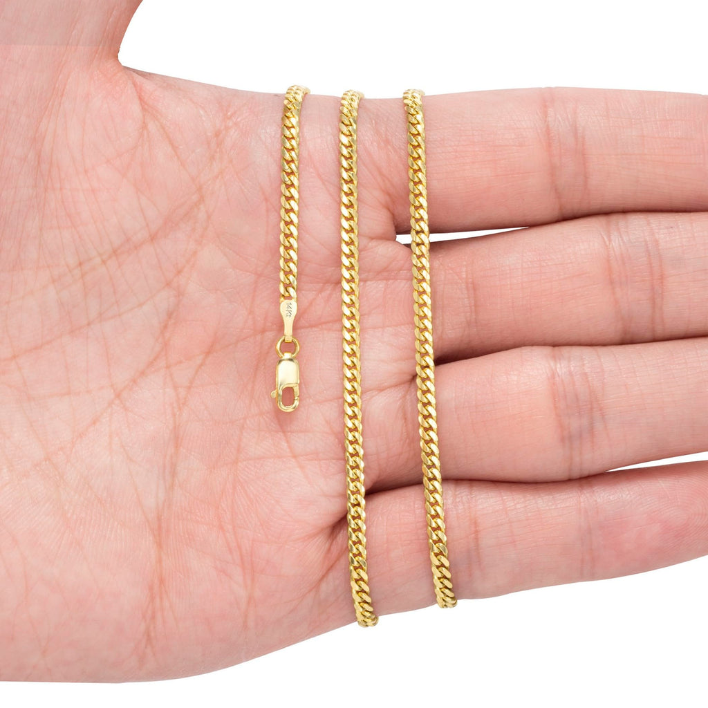 14k Yellow Gold Cuban Link Chain Necklace J890