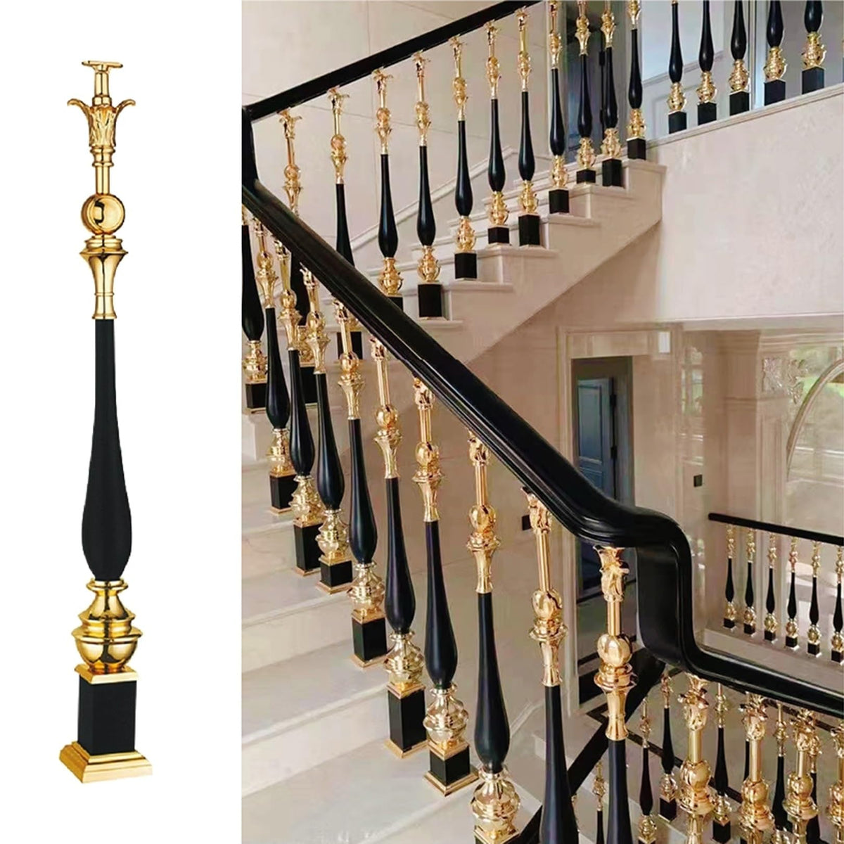 Black 6 Pack Aluminum Alloy Baluster Spindles L813