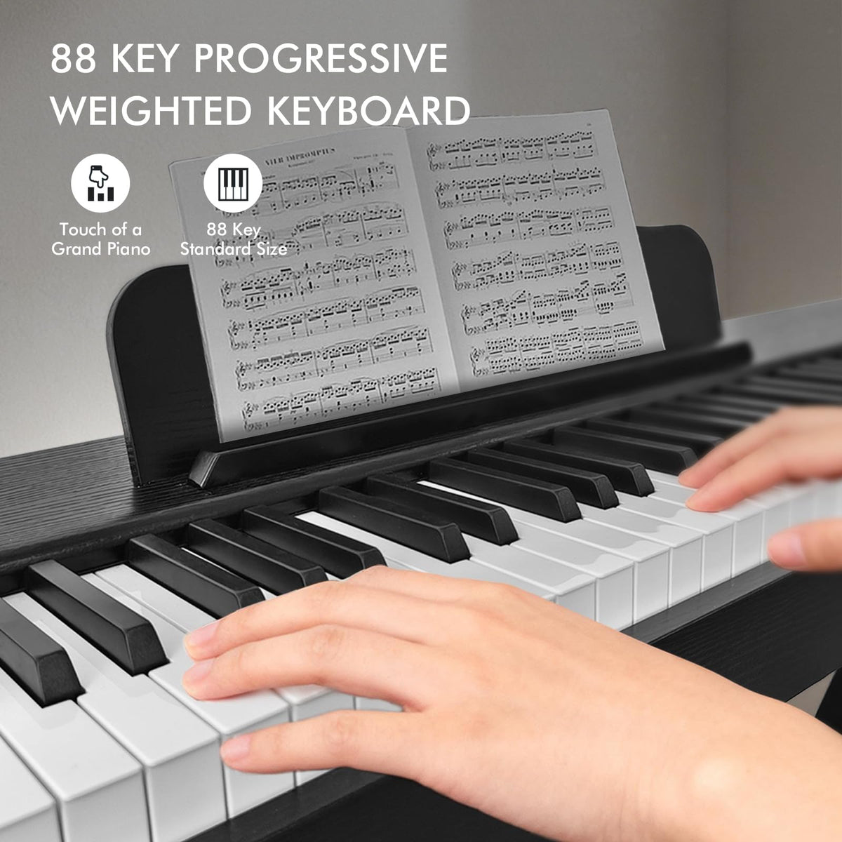88 Key Weighted Hammer-Action Digital Piano with Stand J676214