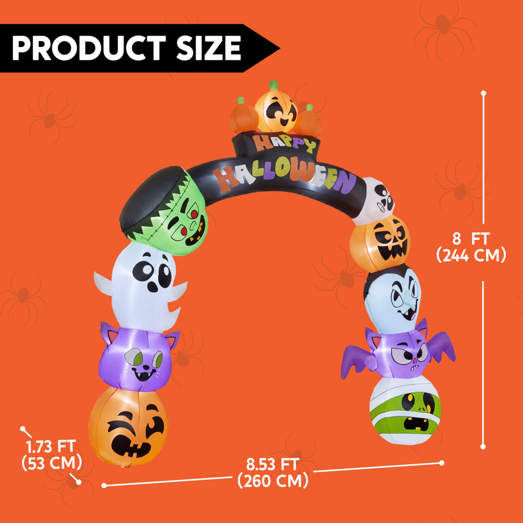 8 FT Halloween Inflatable Pumpkin Archway with LED Lights G910749