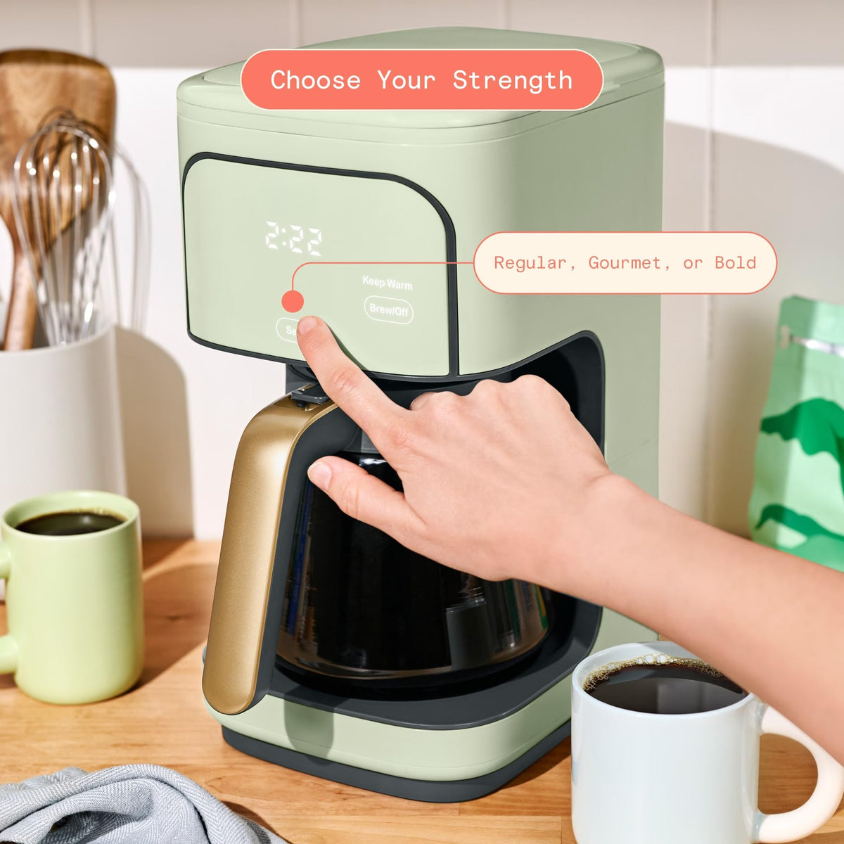 Sage Green 12-Cup Programmable Drip Coffee Maker B58172