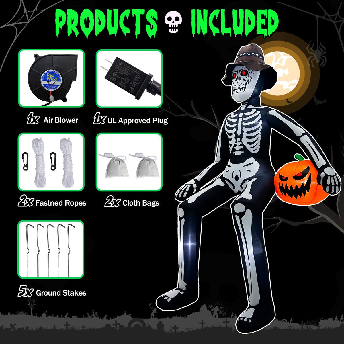 Giant Sitting Skeleton Inflatable N12818