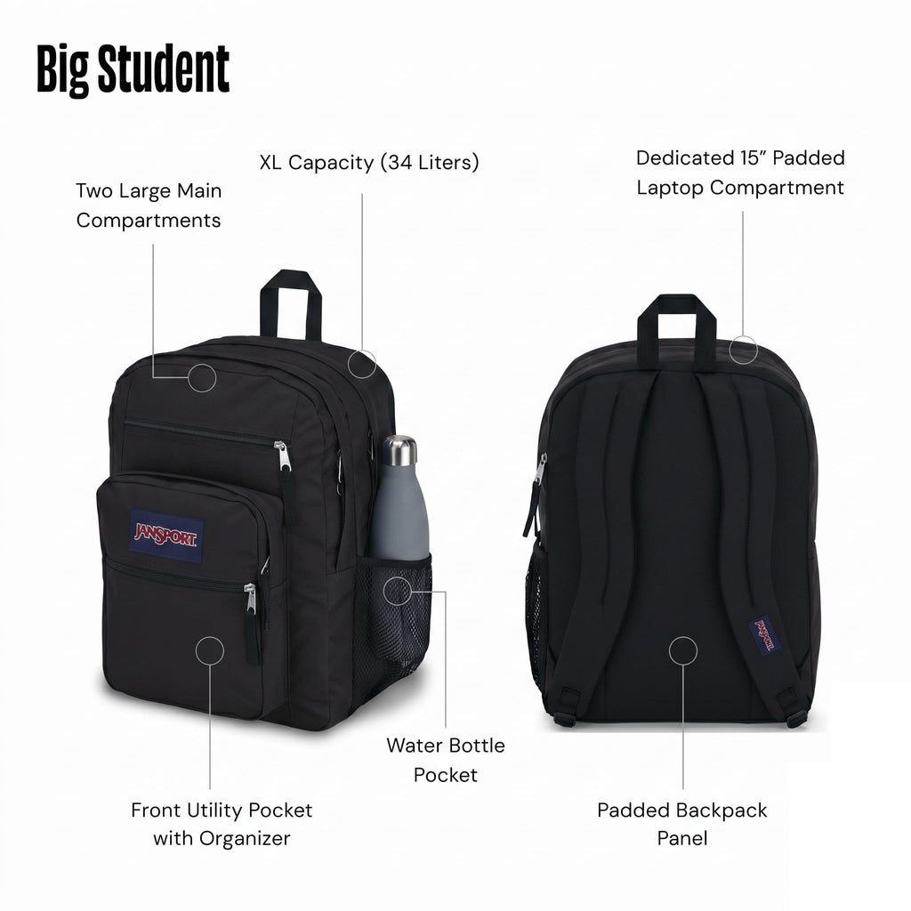 Laptop Backpack with 2 Compartments Black E253