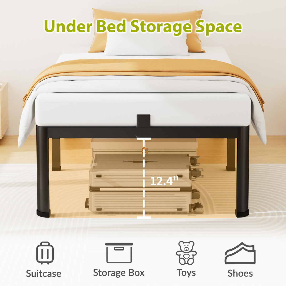 14 Inch Twin Metal Bed Frame X9046