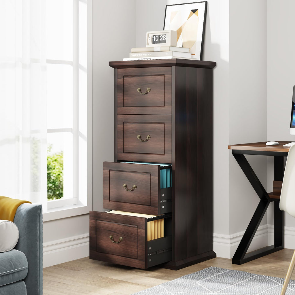 4 Drawer Walnut File Cabinet W473797