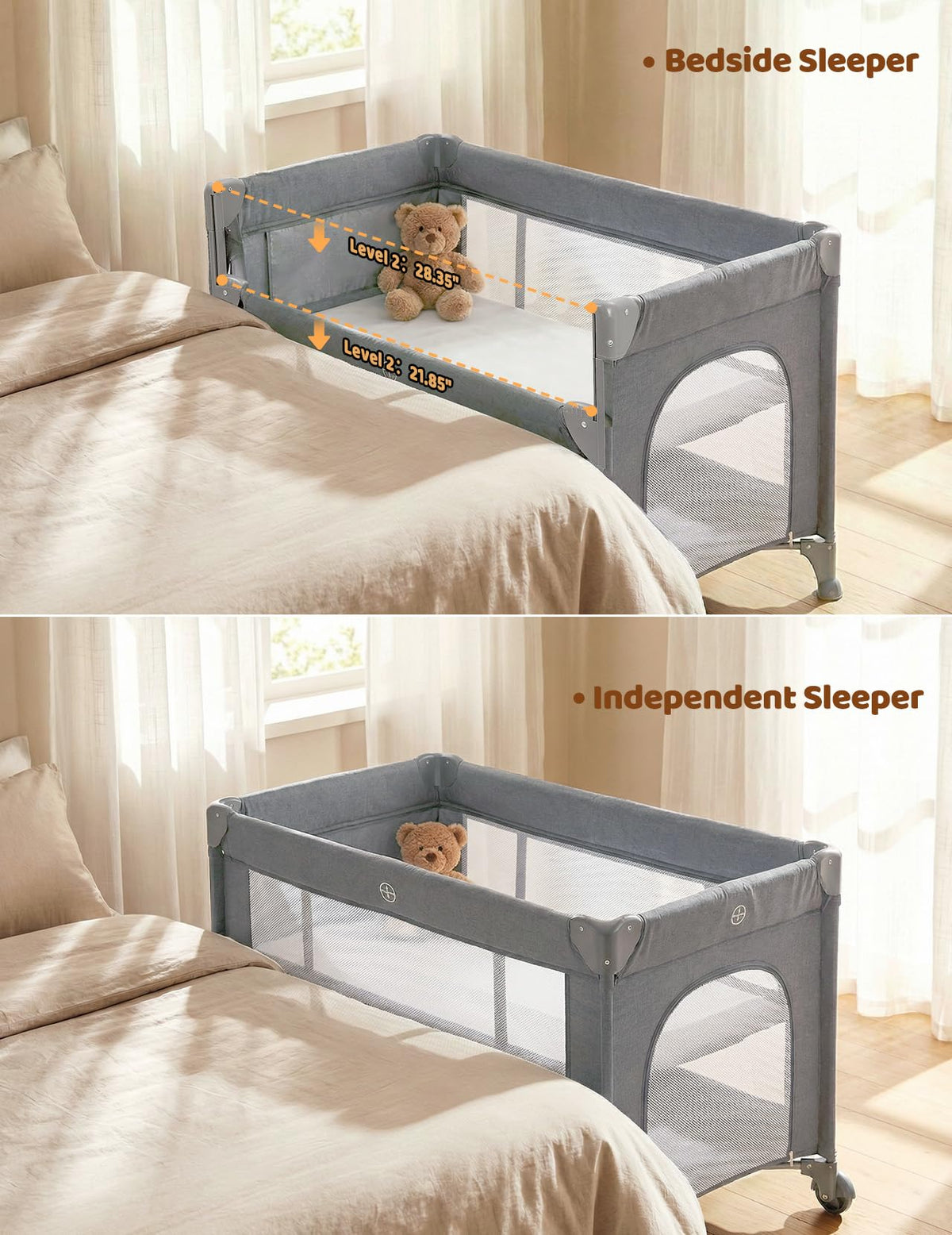 5 in 1 Baby Bassinet Light Grey P681