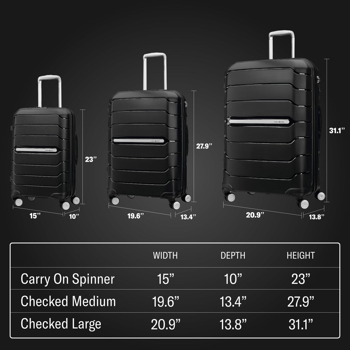 Hardside Carry-On Luggage with Spinner Wheels F14258