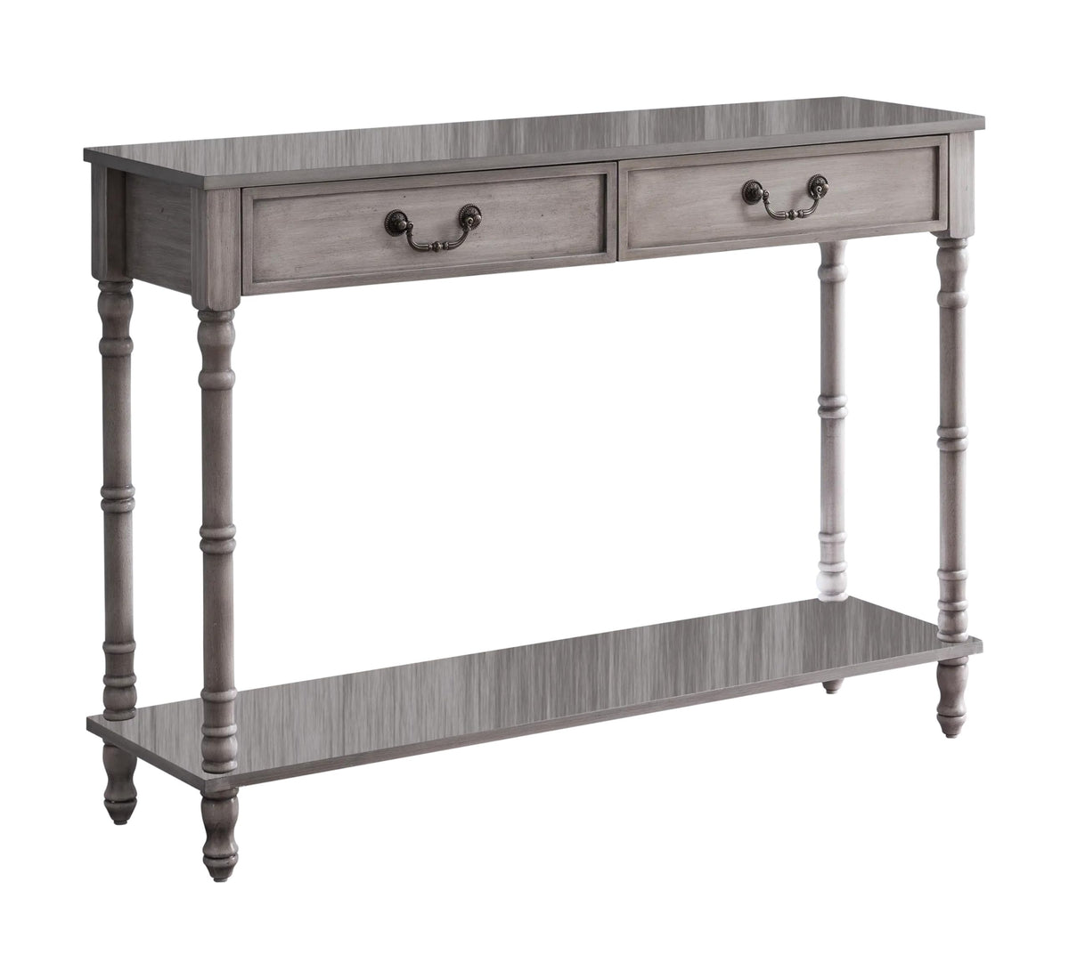 Washed Oak Wood Console Table with 2 Drawers V5191